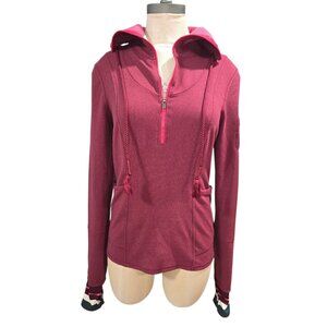 Free people Hit the Trial Quarter Zip Layer Top Nip Deep red burgundy size m